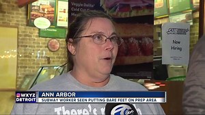 34K views · 168 reactions | Inside the Subway sandwich shop at the corner of South State Street and Packard in Ann Arbor, customers say something other than footlong subs has them totally stunned. A now-viral image shows a worker with two bare feet up, resting on the counter in the prep area of the food shop. MORE: https://bit.ly/2FA1cqb | WXYZ-TV Channel 7 | Facebook