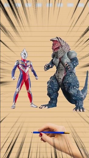 Ultraman Tiga and Street Fighter Ryu fight monsters together. #ultraman #ウルトラマン #奥特曼
