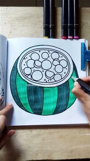 Subak Hwachae Coloring Page 🍉 Korean Summer Dessert Coloring Fun