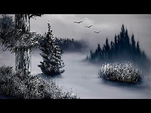 Black and White Landscape #PaintingTutorial #LIVEArt #OilPainting #Tutorial #PaintWithJosh #BobRoss
