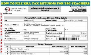 FILING KRA RETURNS FOR TSC TEACHERS | Teachers Arena