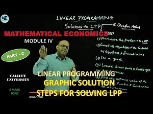 GRAPHIC SOLUTION - STEPS FOR SOLVING (LPP) - LINEAR PROGRAMMING - MODULE IV -MATHEMATICAL ECONOMICS