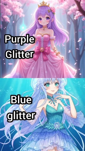 purple glitter 💜 vs blue glitter 💙 #subscribe #like #love #blue #purple #choose #shortvideo #new