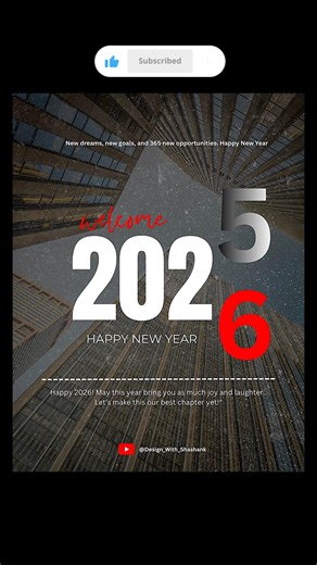 Happy new year 2026 #newyear #shorts #canva #tutorial #ytshorts