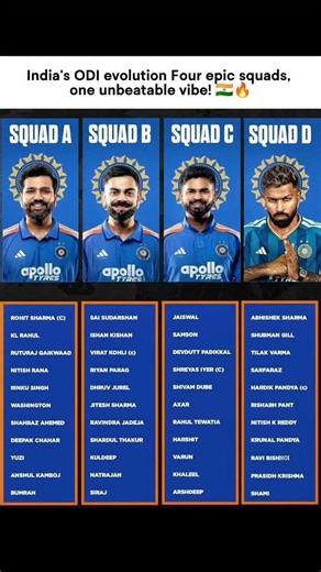India’s ODI Evolution 🇮🇳 | Four Epic Squads, One Unbeatable Vibe 🔥 #cricket #crickethighlights