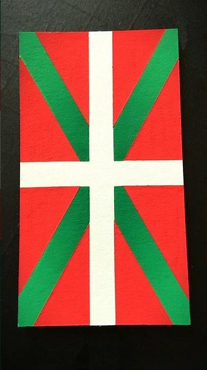 BASQUE COUNTRY 🟥🟩 Flag Drawing #flags #basque #spain #baskonia
