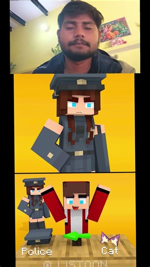 Arrow Illusion: Police or Cat?🤨😏 - MAIZEN Minecraft Animation #minecraft #shorts