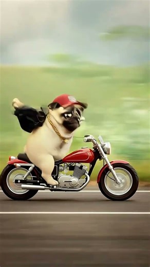 Pug's Epic Motorcycle Mayhem: Skirt Flip & Watermelon Chaos!