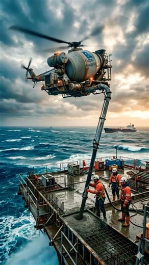 Flying Transit Mixer से Concrete Casting! 😲 Future Tech #viral #shorts #shortsfeed #trending