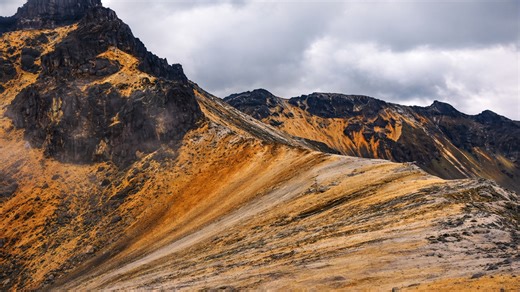 A mountain landscape formed by volcanoes in Colombia