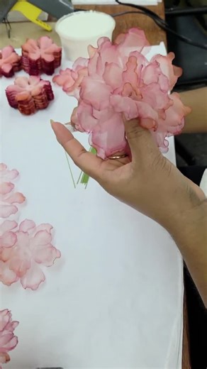 M&S Schmalberg 4.5" Gardenia Flower Hand Dyed Millinery Vintage Fabric in Shades of Coral, Mauve, Pink Brooch Pin - Etsy