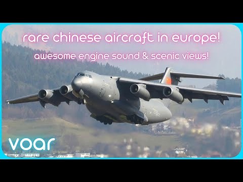 RARE AIRCRAFT! China Air Force Xi'an Y-20A landing & takeoff at Innsbruck Airport