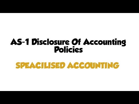 AS 1 - Disclosure Of Accounting Policies. MGU M.COM - SPECIALISED ACCOUNTING - SEM 1