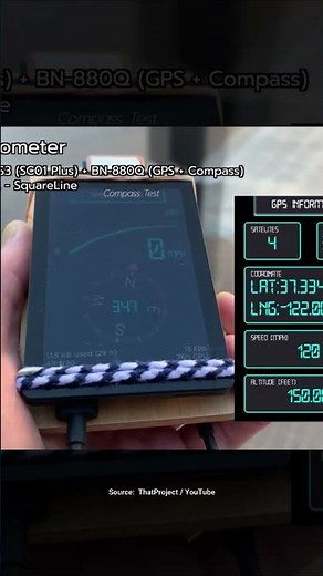 #esp32 GPS Speedometer made by ‪@ThatProject‬