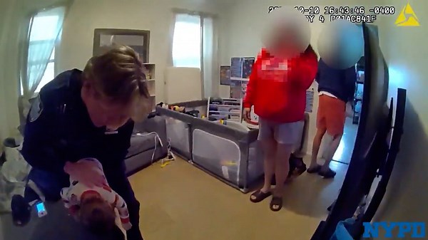 Watch NYPD rush to save choking baby