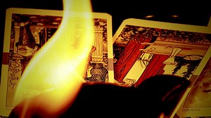 Witchcraft letters from a burning fortune teller - Free Stock Video