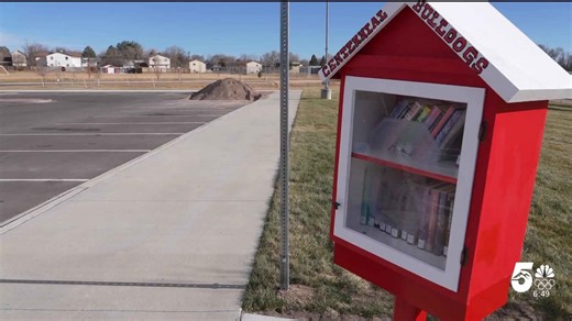 Students from Pueblo East, Centennial build mini libraries in front of schools