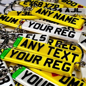 Custom Number Plate Keychain, Personalized Car Reg Keyring - Etsy UK