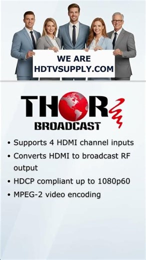 Thor Broadcast H-THUNDER-4 4 HDMI Digital RF Encoder Modulator