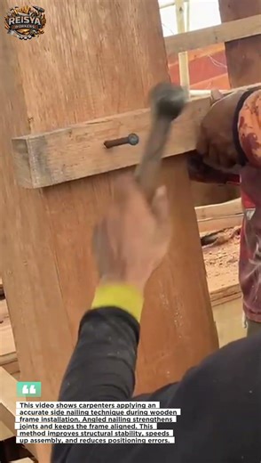 Accurate Side Nailing Technique for Frame Installation | Strong and Precise Carpentry Method