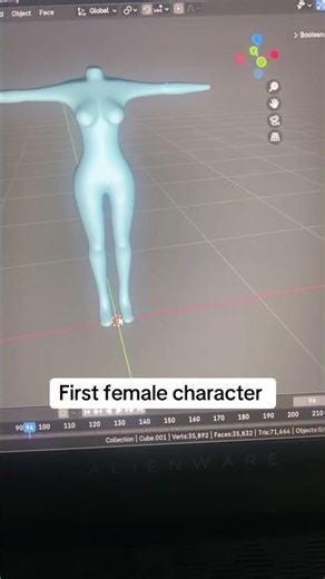 My first female sculpt in blender