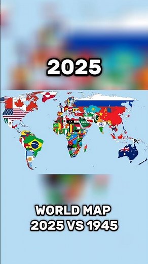 World map now vs then | 2025-1945 | #thenvsnow #history #borderbattle #geography #ww2rebuilder