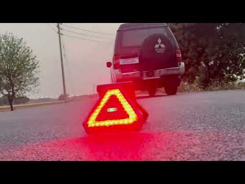 Bright ceramic LED warning triangle, 5 flash modes for high visibility​