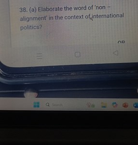 38. (a) Elaborate the word of 'non alignment' in the context of... | Filo