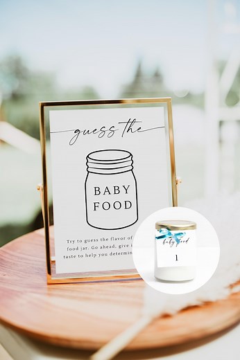 Guess the Food Baby Shower Game, Baby Food Game, Modern Minimalist Baby Shower Game, Editable Template, Instant Download, Canva Template - Etsy