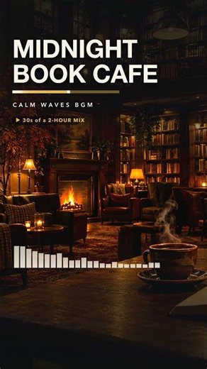 Midnight Book Cafe 📚 30s of the 2-hour mix｜秋の夜長のブックカフェで重低音のR&BジャズBGM – Calm Waves BGM