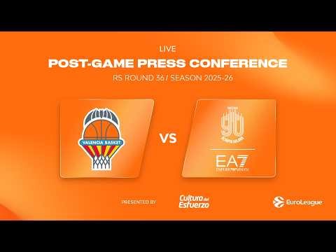 🔴 Press conference post P36 EuroLeague vs EA7 Emporio Armani Milan | Valencia Basket