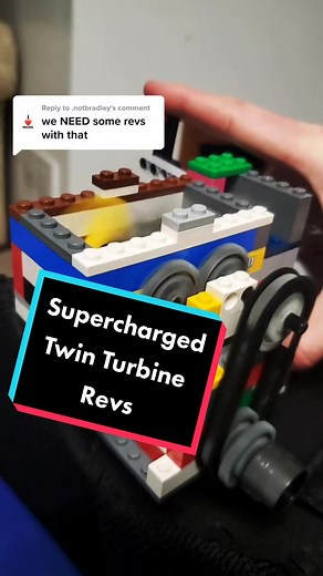 Lego Twin Turbine Engine Build with Supercharger Revs