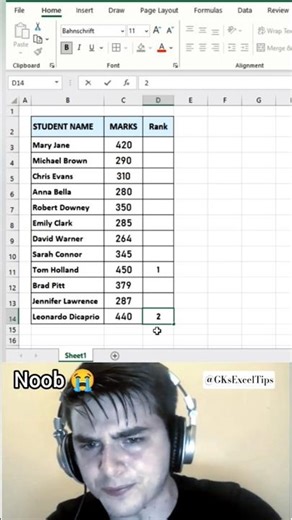 Rank Students by Marks in Excel 🔥 Simple Trick