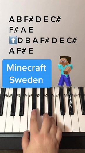 How to play Sweden from Minecraft on Piano #piano #minecraft