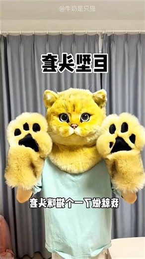 He Wore a Giant Cat Mask to Trick His Pets! #shorts #cats #prank