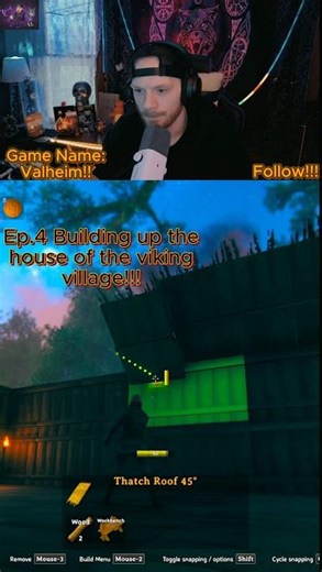 Ep.4 Building the roof in Valheim! 🔥 #valheim #gamimg #basebuilding #survivalgame #gamingcommunity