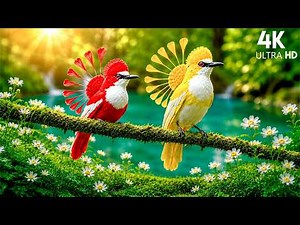 Colorful Birds Singing 🐦 Peaceful Nature Sounds for Meditation and Sleep & Study🍃