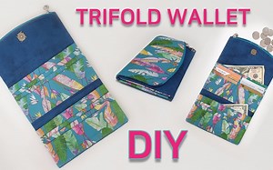 DIY Trifold wallet.Trifold wallet .折叠手拿包钱包