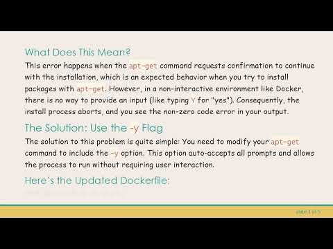 Solving the Erroneous Command in Dockerfile: A Simple Fix for Non-Zero Code Errors