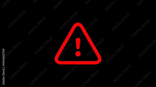 Warning, attention sign animation. signal, alert, risk, safety, danger, road warning sign symbol animation on transparent background with alpha channel