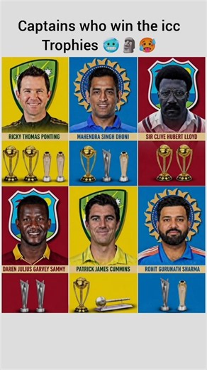 captain who win the icc trophys 🥶🥵🗿#shorts #cricket #captain