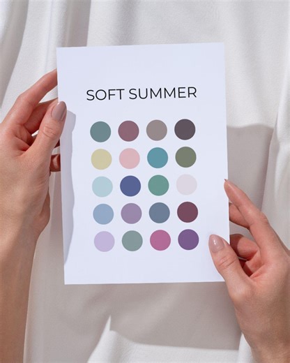 Soft Summer Color Palette – Printable 8×10 Digital Download – Seasonal Color Analysis Poster - Etsy