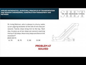 MSTC Refresher 47: Dr. Irving Weiman Escalator Problem