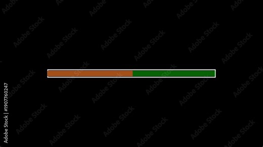 progress bar animation with alpha channel, loading bar animate on a transparent background, 4k Video progress effect on black background symbolizing digital update, charge, download,