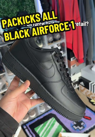 All Black Nike Air Force 1s Under Retail Free Shipping!