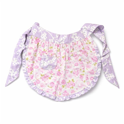 Vintage Floral Half Apron With Pocket | Blush Pink Lavender Cottage Kitchen Apron | Circa 1970s - Etsy