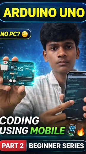 Arduino Uno Coding Using Mobile 📱⚡ | No PC Needed 😳 | Part 2 Beginner Series#arduino #arduinouno
