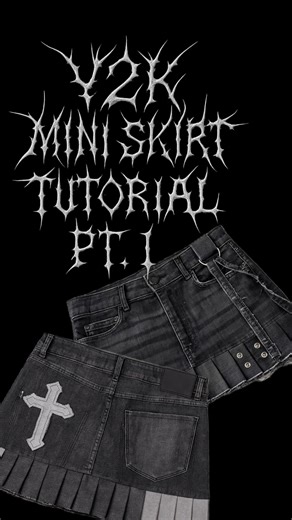 Tristan Nguyen on Instagram: "Y2K mini skirt tutorial - cos everyone told me to upload the story edit as a reel 😭 Threw in some ADHD edits for good measure 🖤✂️ Pt. 1 of the chaos. Inspired by @i_thriftflip #y2kfashion #diyclothes #upcycledfashion #thriftflip #y2kstyle #sewingproject #fashiondiy #denimskirt #miniskirt"