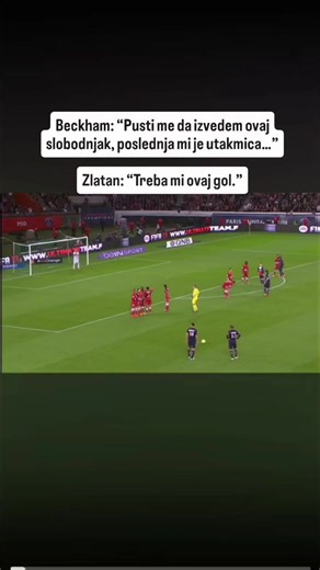 👀 Malo ko zna šta se desilo na oproštajnoj utakmici David Beckham u Paris Saint-Germain… 🇬🇧 Beckham je navodno rekao: “Pusti me da izvedem ovaj slobodnjak, poslednja mi je utakmica…” 🥺 Ali onda se pojavio Zlatan Ibrahimović 😳🔥 🇸🇪 “Treba mi ovaj gol.” I znate šta je najluđe? Zlatan je stvarno pogodio. 🎯⚽ Poslednjih nekoliko meseci karijere Beckham je proveo u PSG-u — 14 utakmica, 2 asistencije i osvojena titula 🏆❤️ Ali ono što je dirnulo svet više od fudbala… Celokupnu platu donirao je 