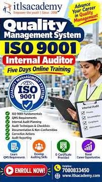 🎯 Quality Management System – ISO 9001 Internal Auditor Five Days Online Training | ITLS Academy